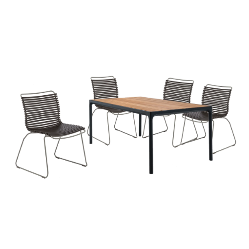 Houe - Four 210 Bamboo/Black & Click 5 Piece Dining